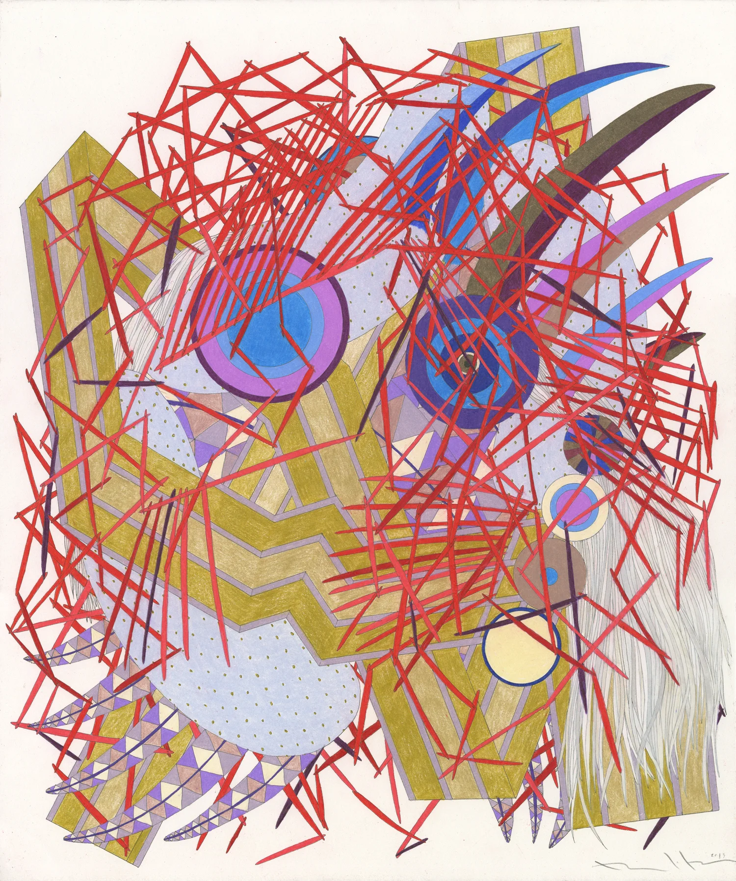 The Spirit Warrior, pen and colored pencil, 15" x 18", 2013 