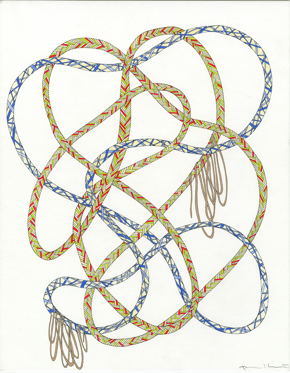 Ropes in Neons, Blue, & Tan_11x14_2009_CC.jpg