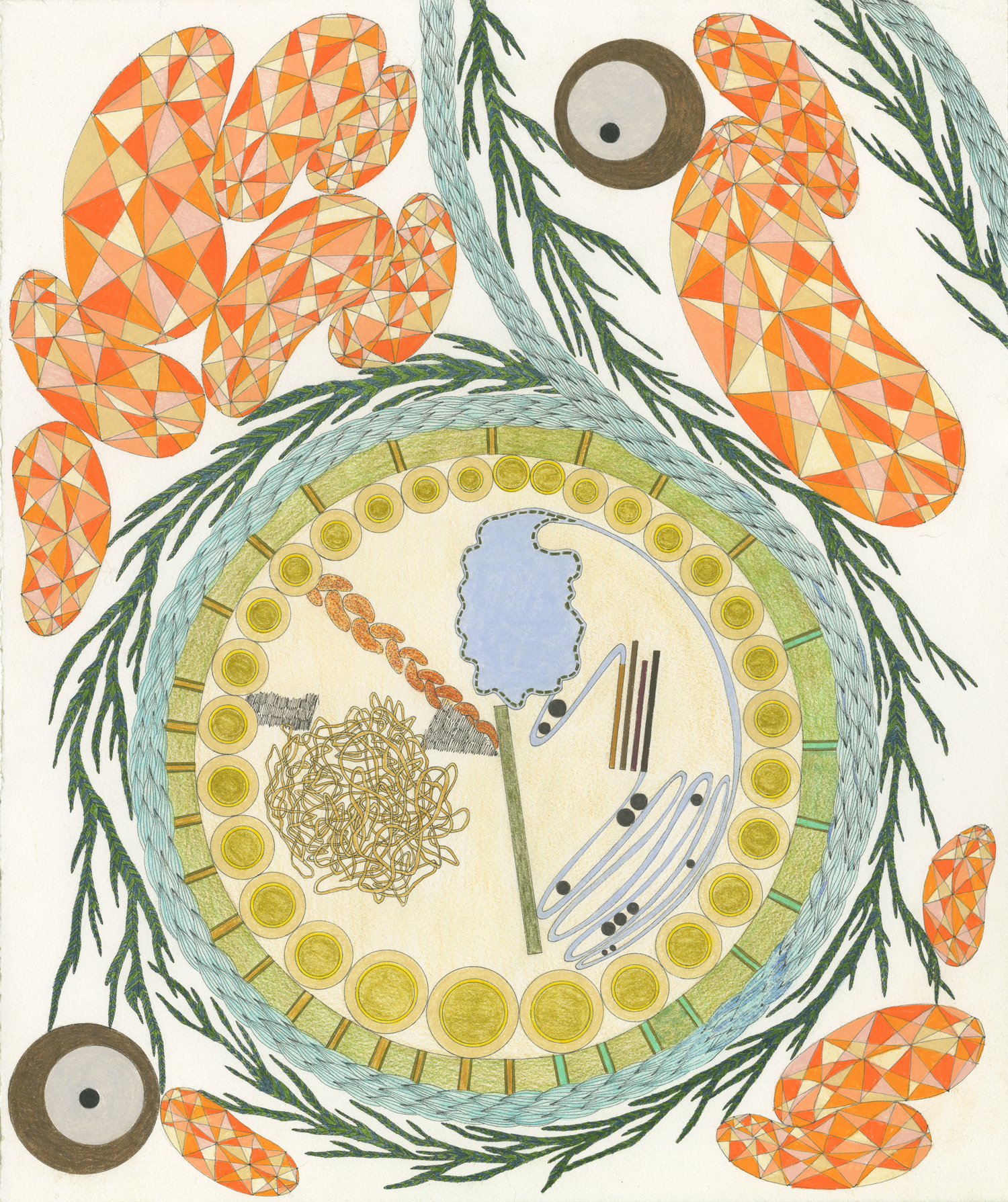 Process and Communicate , ink and colored pencil, 15" x 18", 2012