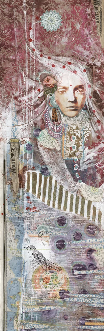 6 foot panel, mixed media