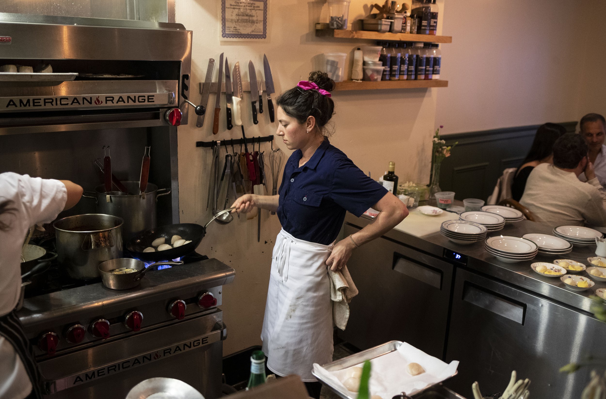  Chef and owner Amanda Shulman in the kitchen. 