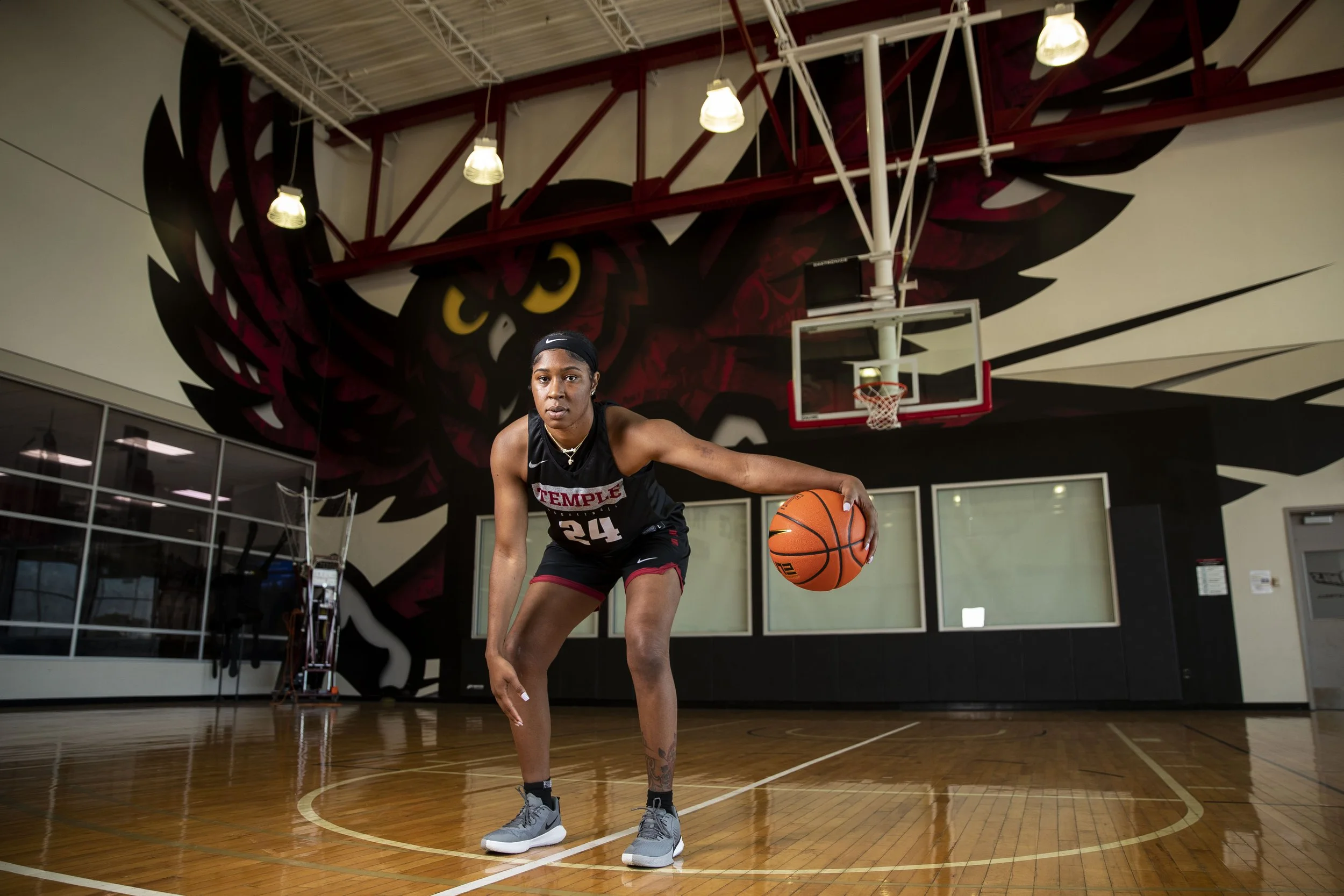  Shantay Taylor posed for a portrait in the practice facility at Temple University in Philadelphia, Pa. on Monday, October 25, 2021.  