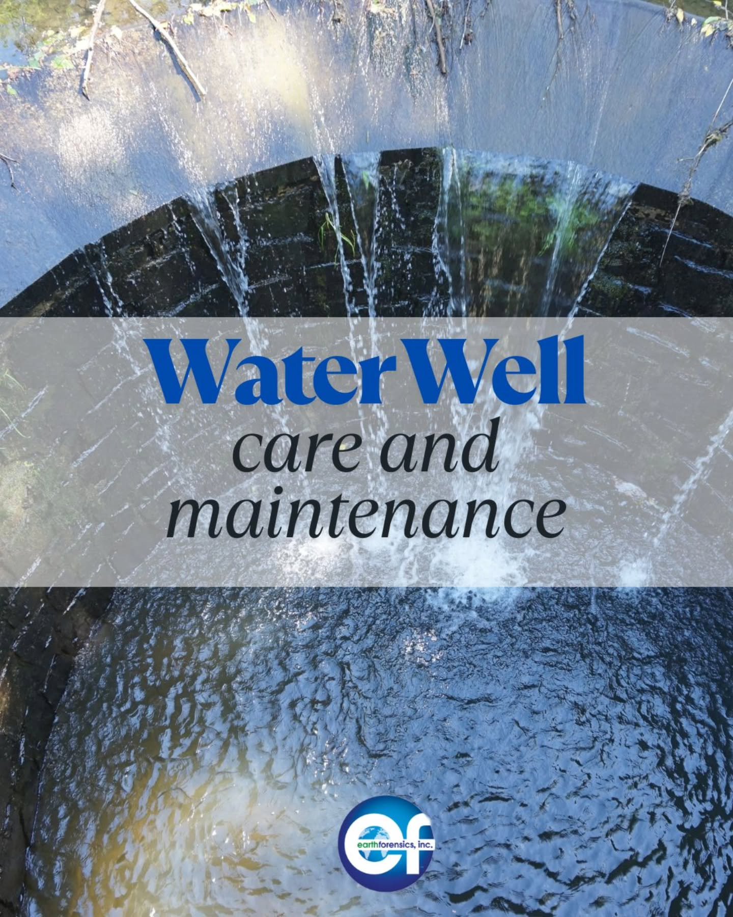 As we enter the spring season, we want to remind well owners of the importance of water well care and maintenance. Here are some tips from the Water Systems Council - Well Care Network:

-Water Testing:&nbsp;Testing regularly for bacteria, nitrates, 