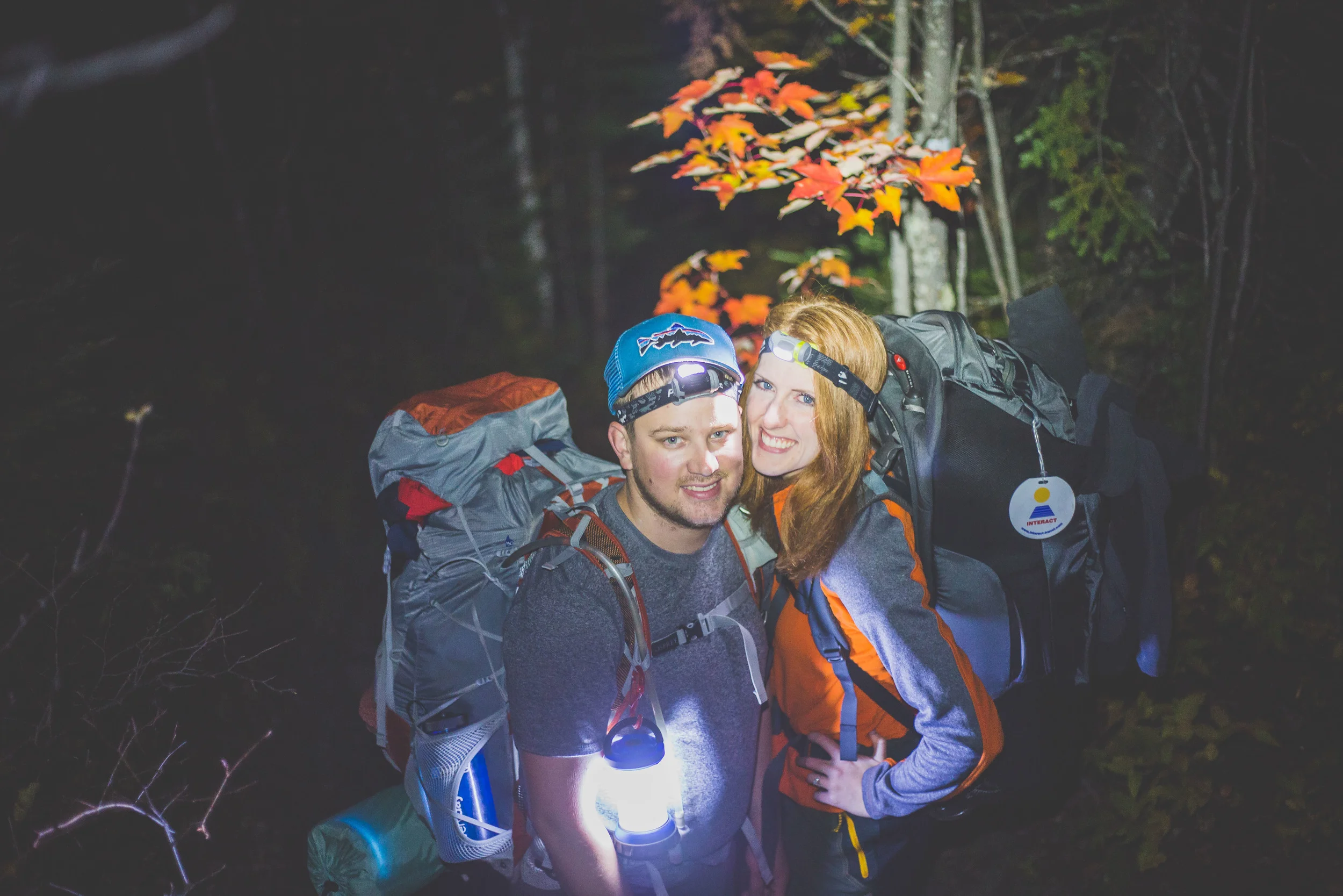 Proof that we actually hiked in at night, with everything on our backs.