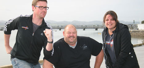 Classic Hits presenters Will Johnston and Bridget Hastie are proud to support inspirational speaker Tony Christiansen. Photo by: Zoe Hunter