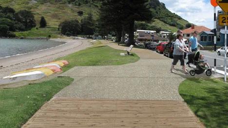 Concrete intersections will be constructed allowing access to pedestrian crossings.