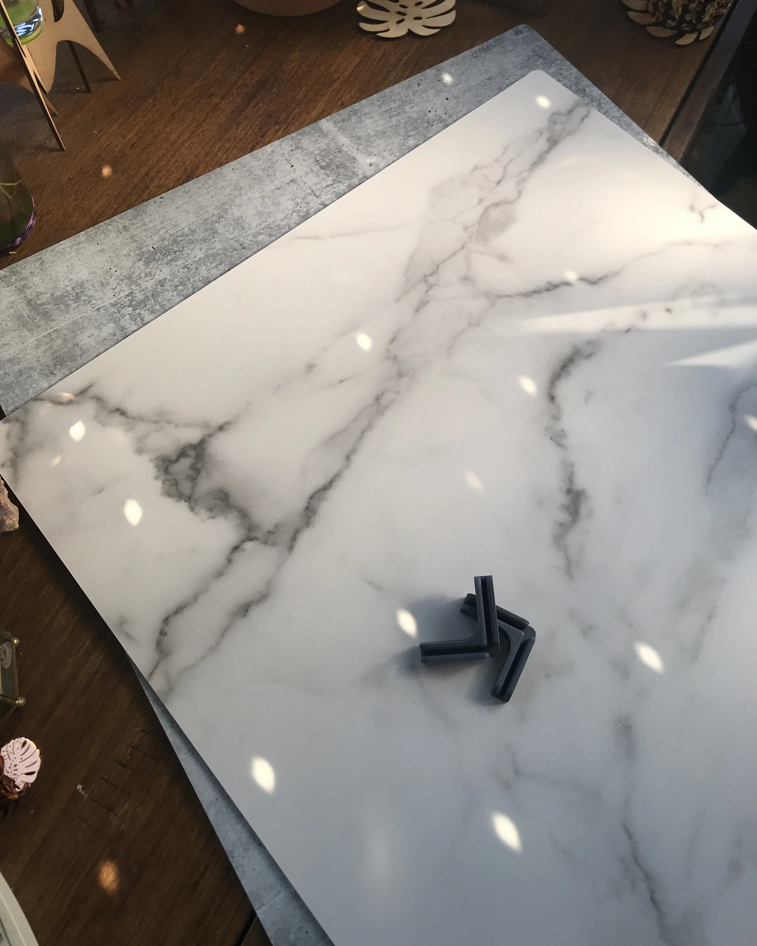 Stands, White Marble and Concrete