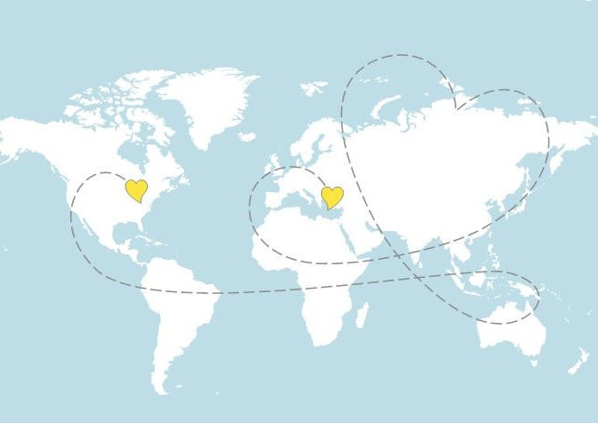 Love story map from PaperPlanePrints