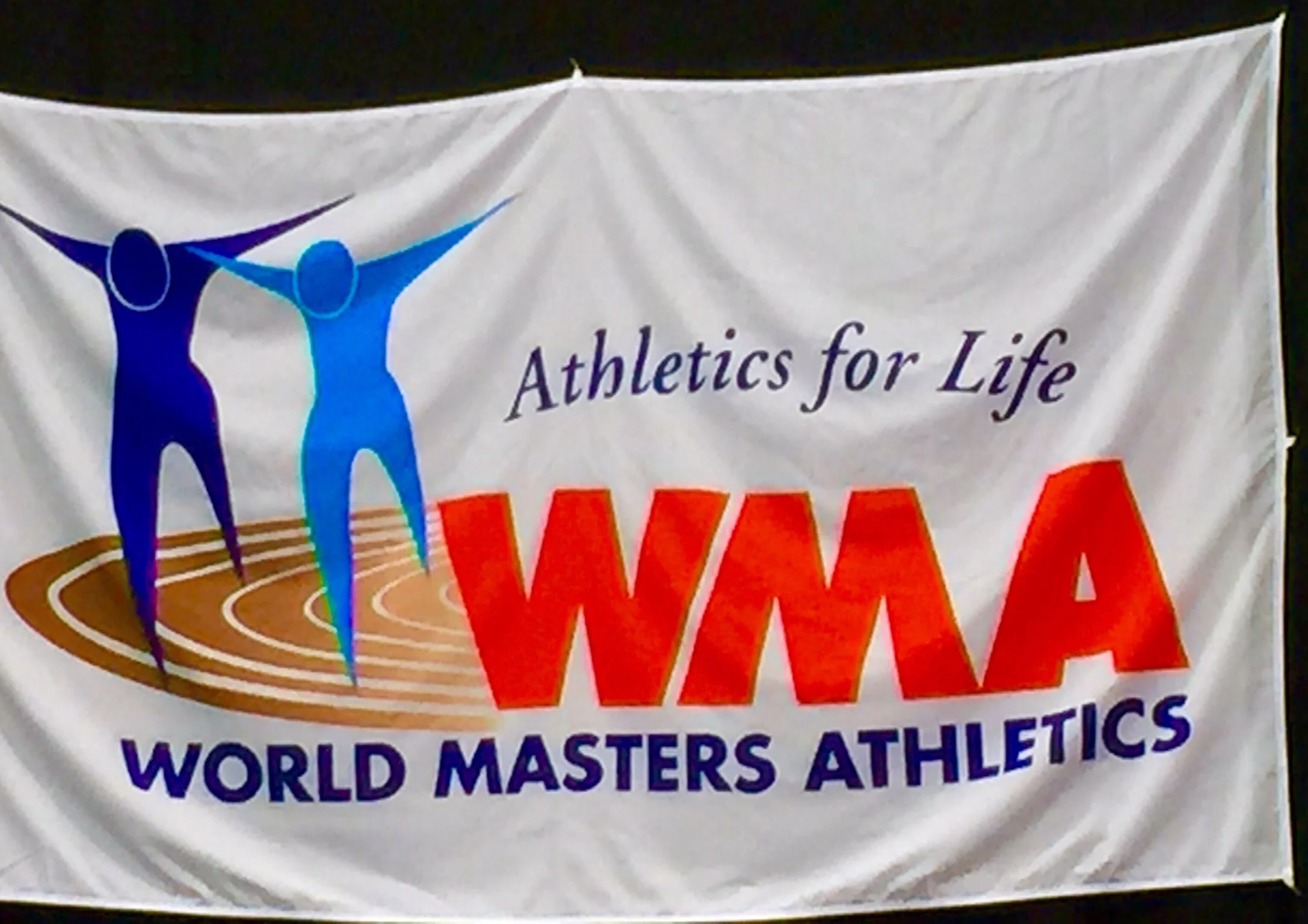 World Master Athletics flag at the awards arena
