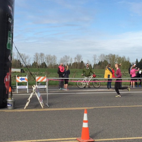 Heading towards the finish, from my husband's Instagram account