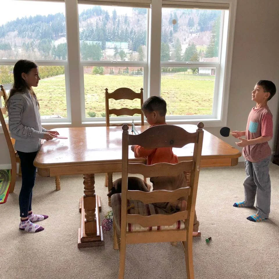 Playing tabletop ping pong