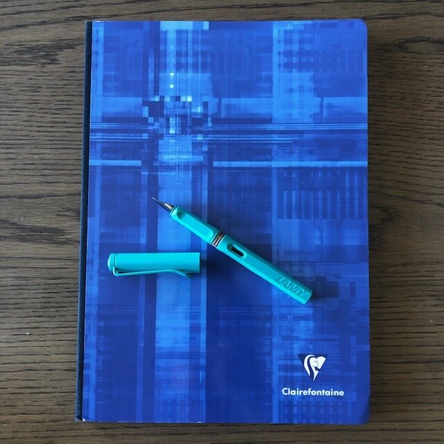 French-lined notebook fountain pen homeschool.jpg