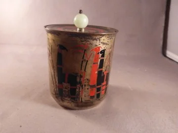 Art Deco Silver Enameled Jar