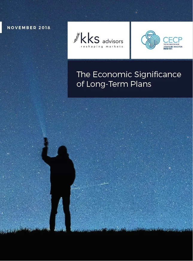Title: The Economic Significance of Long-Term Plans Authors: Sakis Kotsantonis, Christina Rehnberg, George Serafeim, Brian Tomlinson, Bronagh Ward Date: November 2018