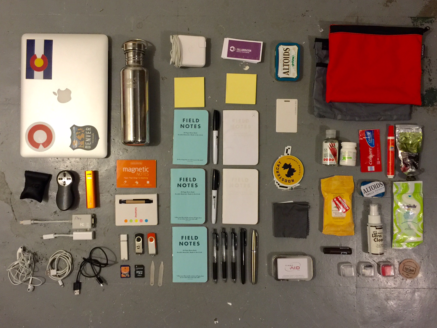Contents. Not enough Field Notes, natch.