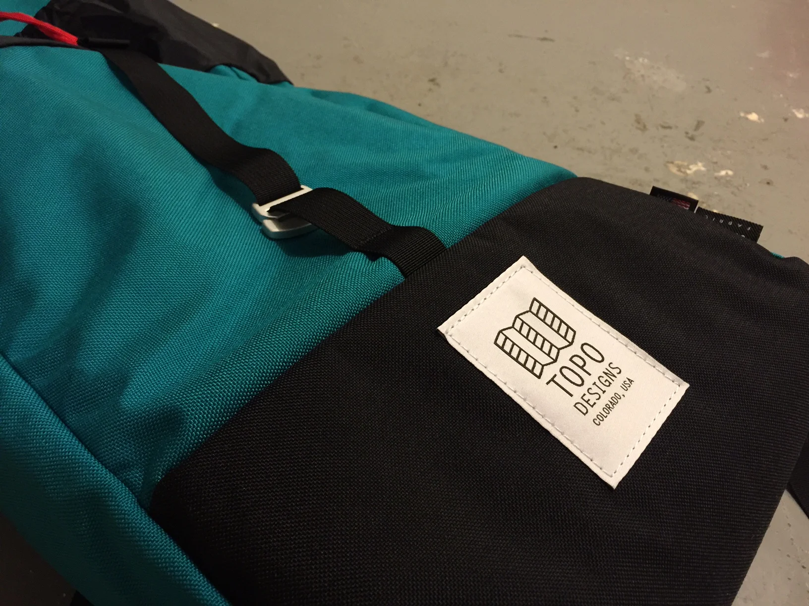 Detail of the Topo's latch and larger-than-I-thought logo patch. At least it's nicely done.