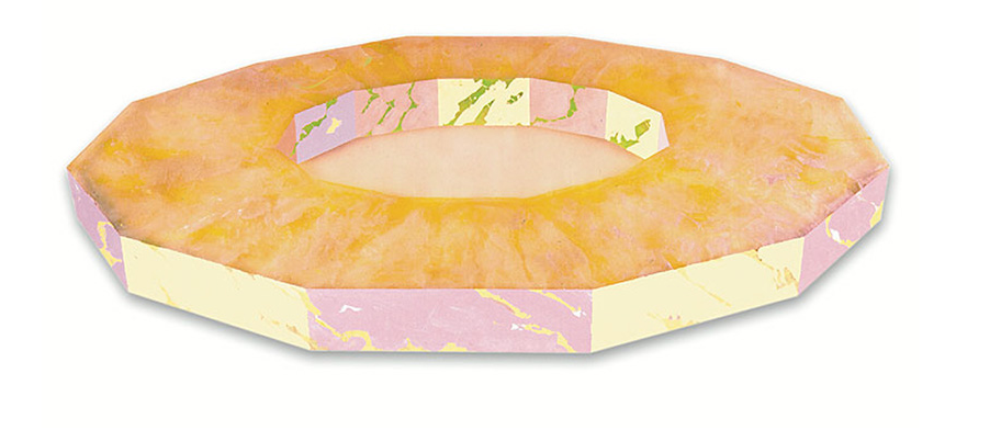 Lemon Yellow, Dodecagon Series (PTG 0082), 1969, Moulded Polyester Resin and Fiberglass, 50.5 x 132 inches
