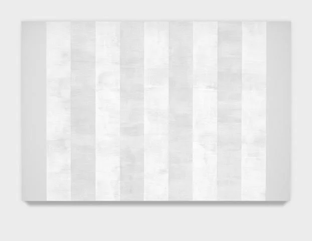 Mary Corse Untitled (White 9 Multi-Inner Bands, Beveled), 2012 Glass Microspheres in acrylic on canvas 4' x 6'