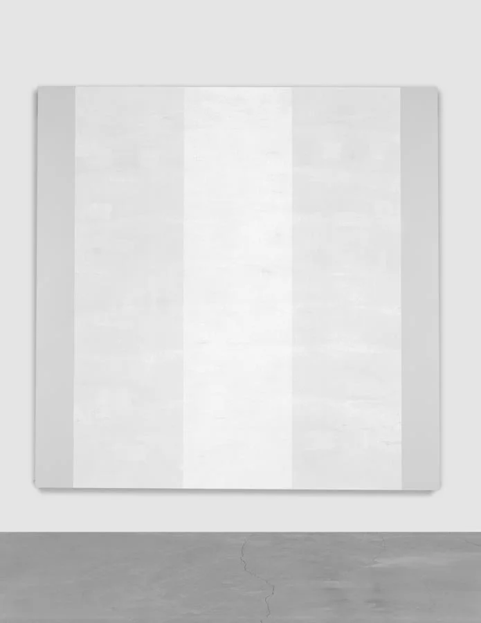 Mary Corse Untitled (White Inner Band), 2002 Glass microspheres in acrylic on canvas 8' x 8'