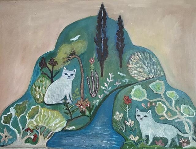 Island of cats, for an upcoming group show at Art Cats Gallery. It will be online of course. #artshowinapandemic