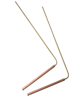 Pair of standard modern L-shaped dowsing rods.
