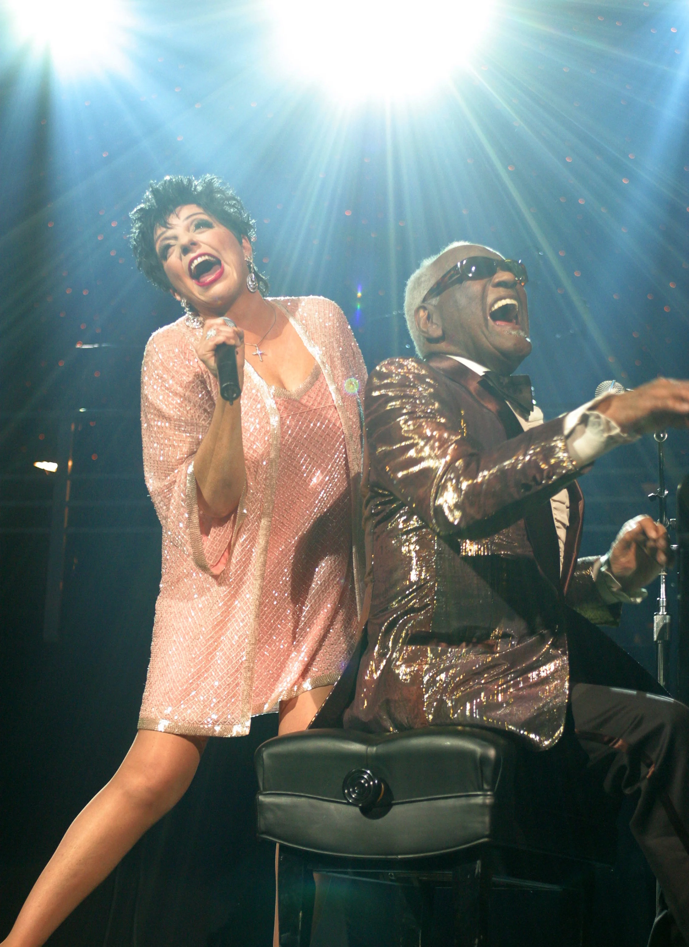 Liza Minnelli & Ray Charles at Madison Square Garden in New York City.