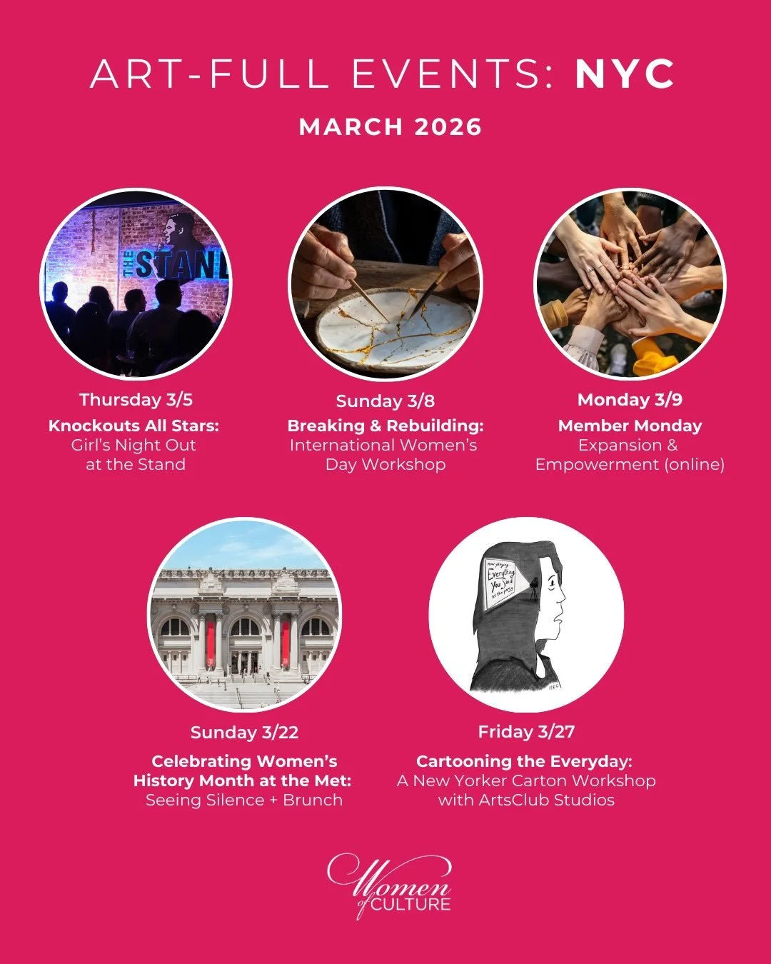 This Women&rsquo;s History Month, we invite you to join a community designed to celebrate women&rsquo;s voices in all their forms: bold, reflective, joyful, and deeply transformative.

We will gather at The Stand @thestandnyc for the Knockouts Women&