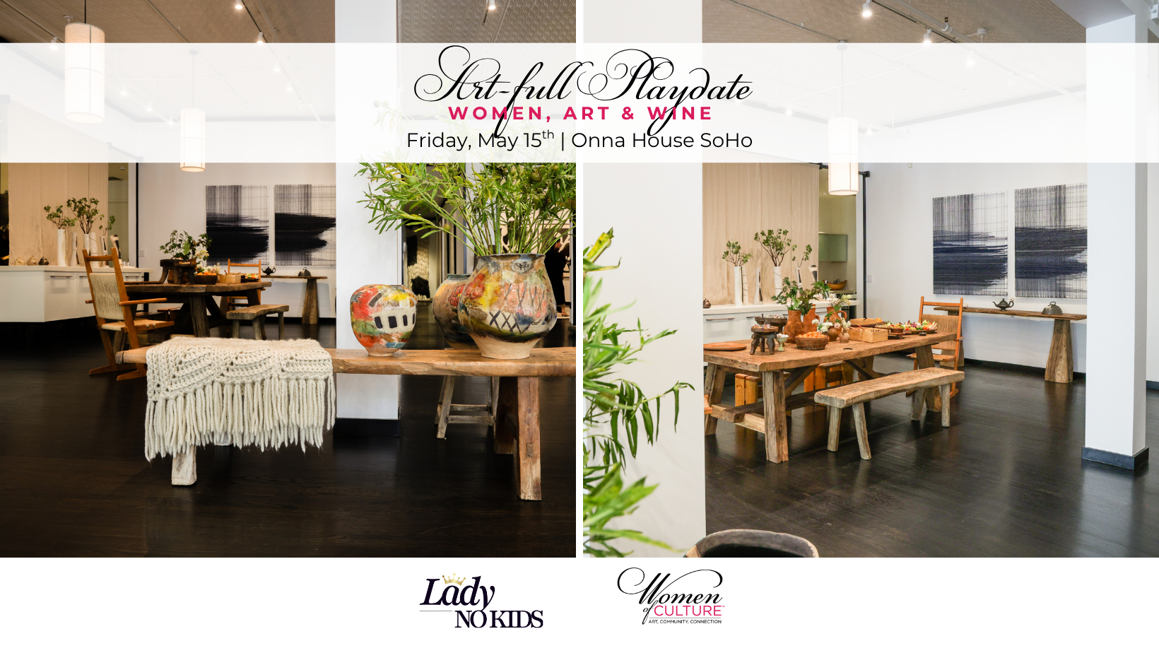 Lady NoKids Art-full Playdate: Women, Art &amp; Wine at Onna House