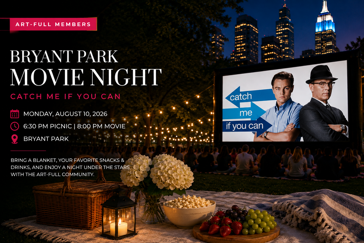 Art-full Member Movie Night: Catch Me If You Can at Bryant Park