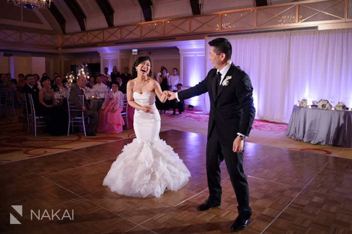  Duet Dance Studio's students, Dennis and Susan, dancing at their wedding in Chicago. Photo by&nbsp; Nakai Photography . 