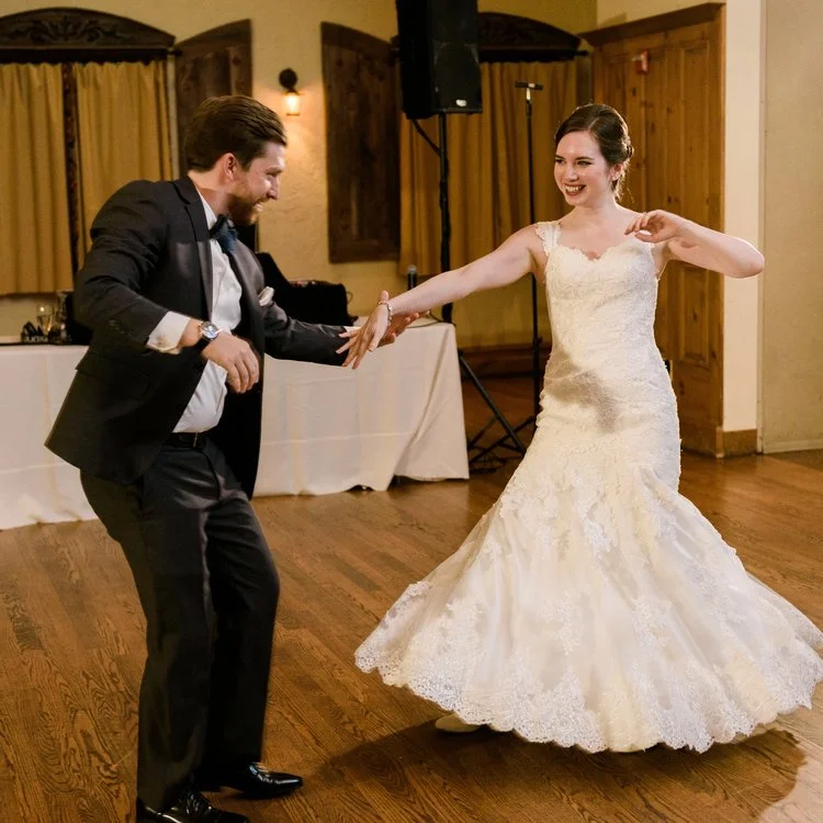 Photo by Keren Sarai Photography featuring Duet's students, Anne and Steve, during their first dance.