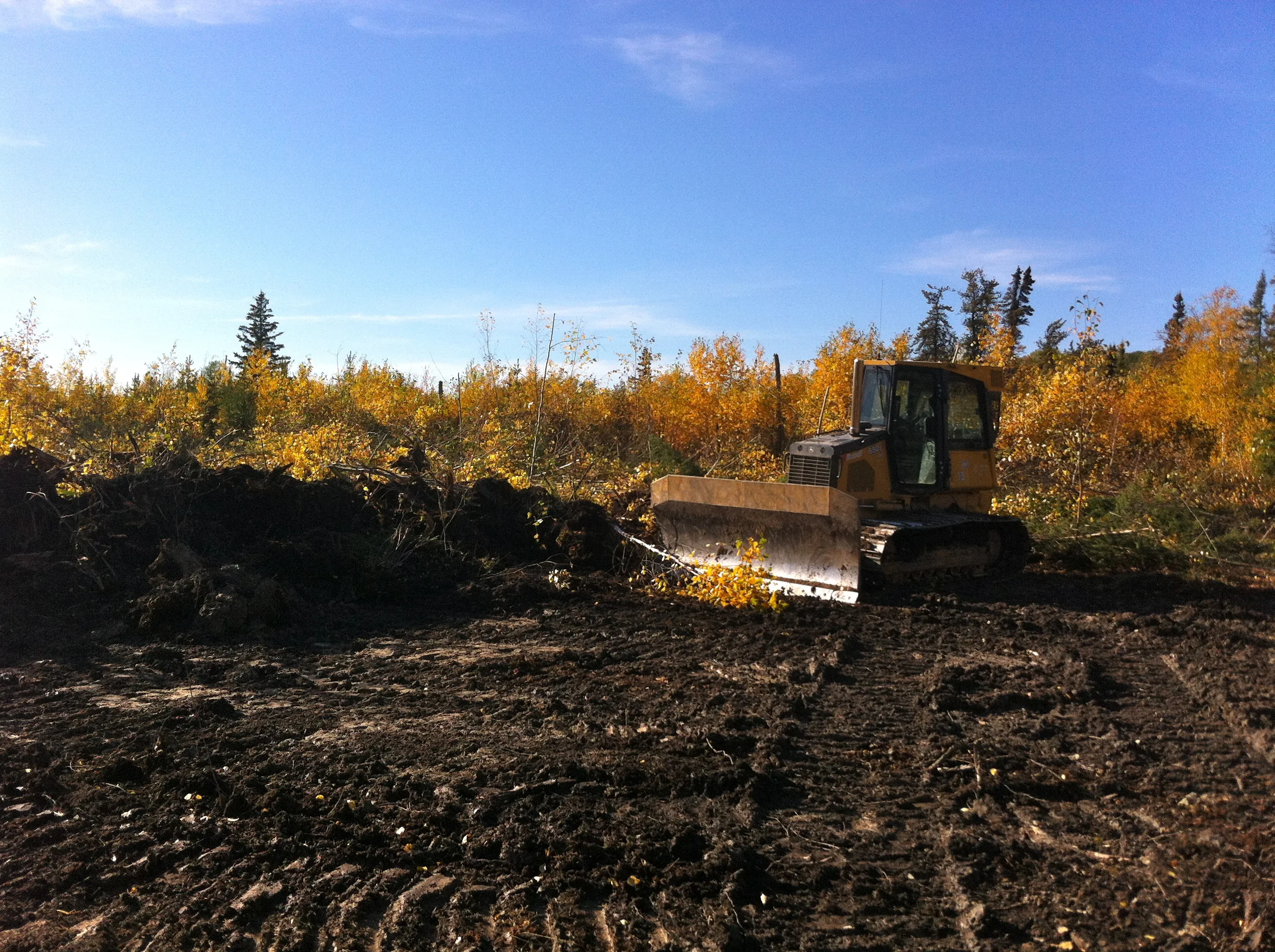 Clearing the land for the Meechim Farm. It may not look like much now, but come back next August and check us out!