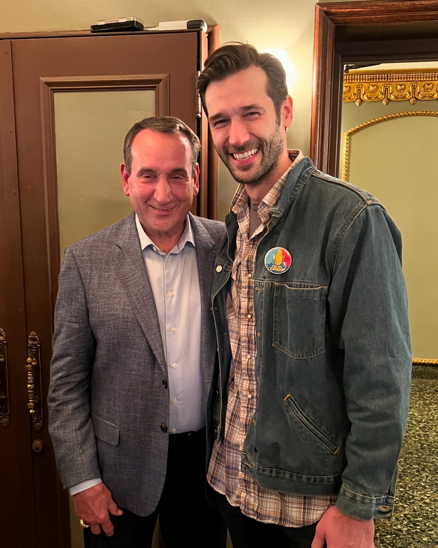 Every day on my way to the theater here at Duke University I drive on &ldquo;Coach K Highway&rdquo;&hellip;. to do a show about sports no less! A good omen. 

It was almost exactly one year ago when the great man himself came to see @shuckedmusical. 