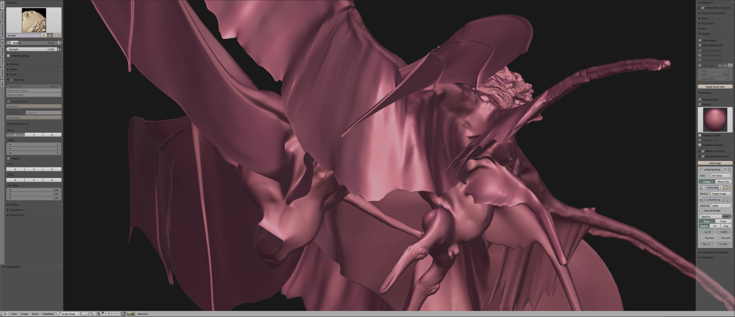 matcap, sculpt, the night country, retopo, b3d, cgi, modeling, model, creature, blender, thing, monster, horror, art, 3d