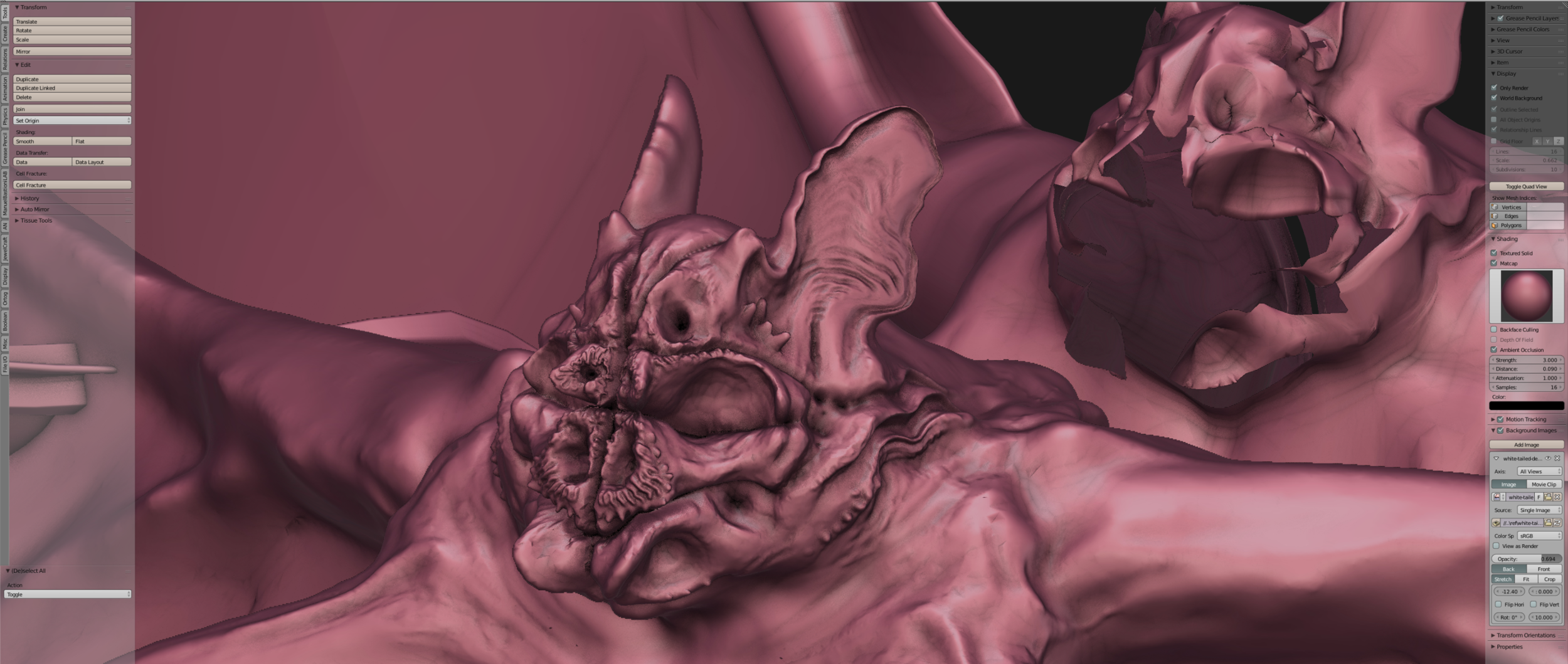 matcap, sculpt, the night country, retopo, b3d, cgi, modeling, model, creature, blender, thing, monster, horror, art, 3d