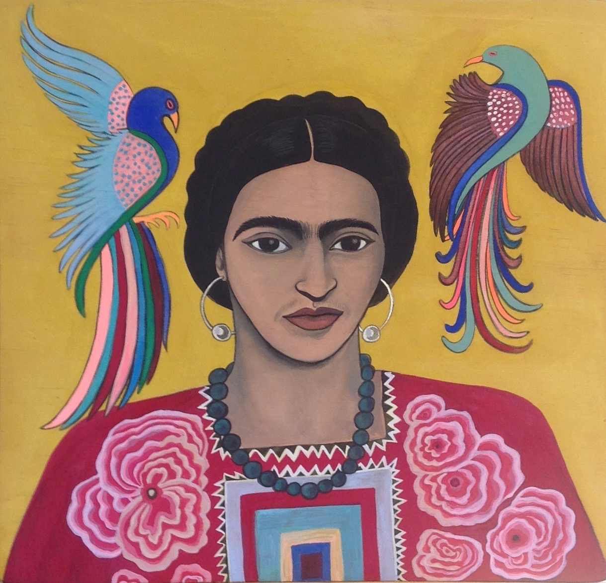 Frida Kahlo with birds, 2015