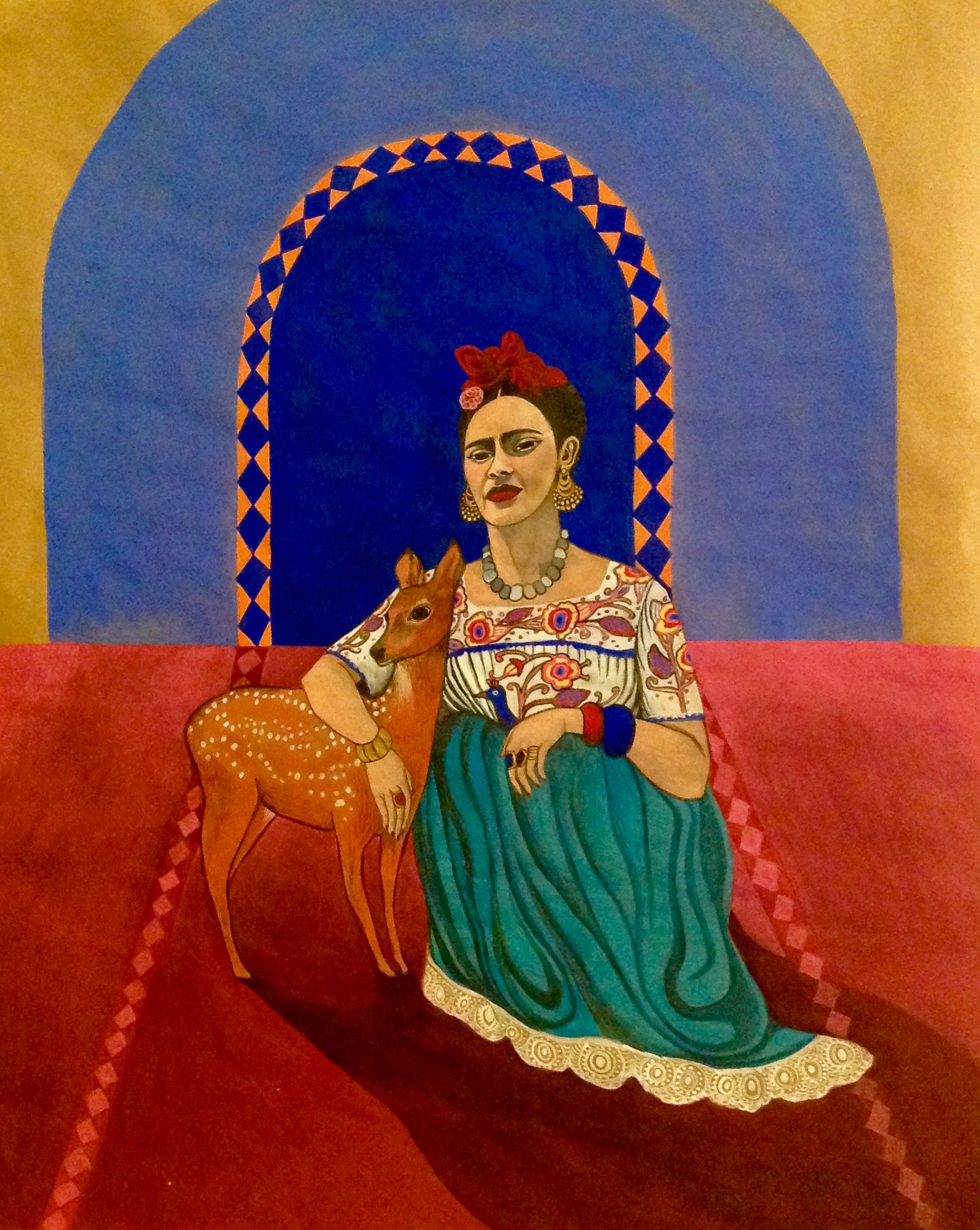 Frida Kahlo and deer, 2015