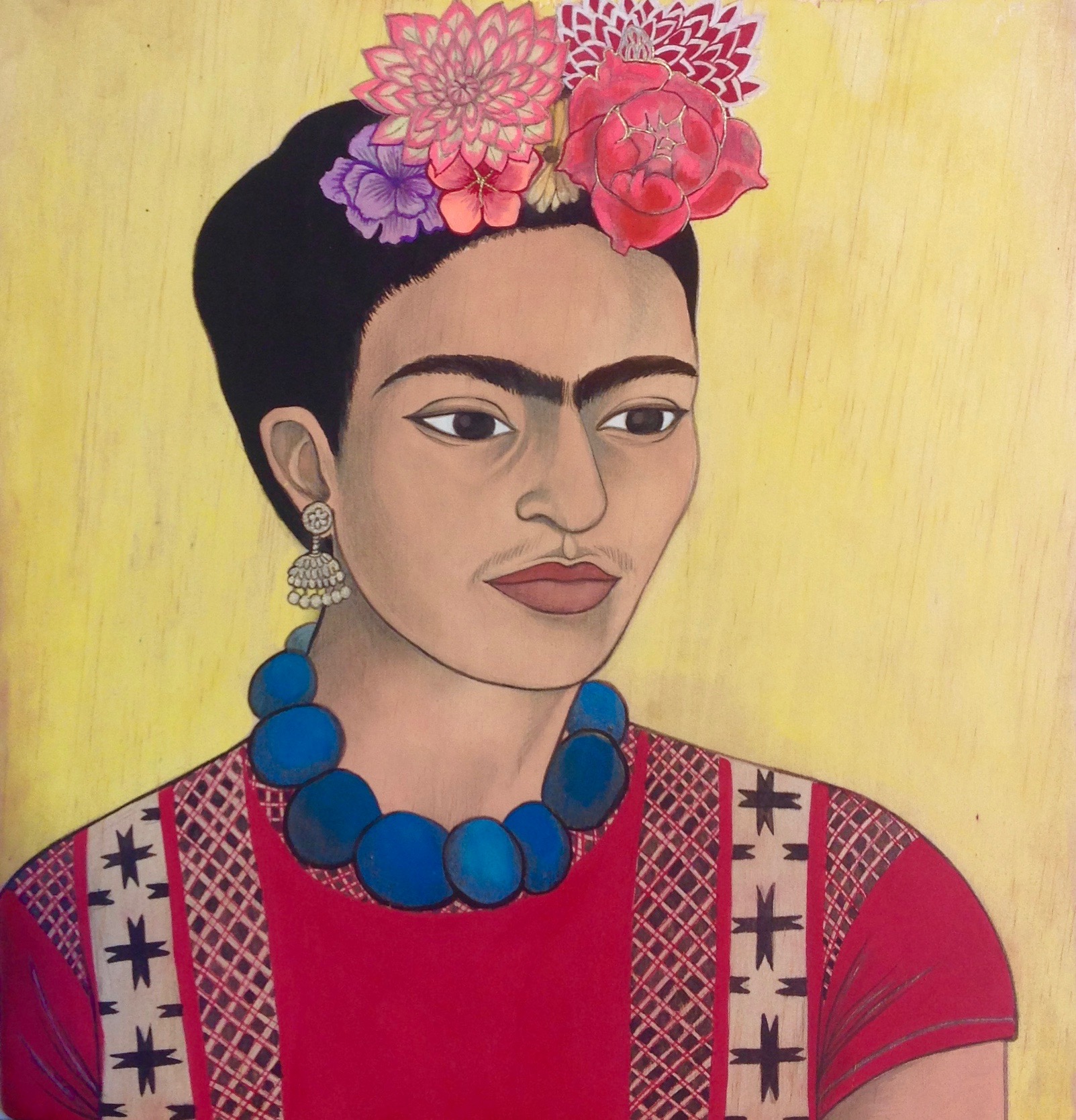 Frida Kahlo and blue necklace, 2015