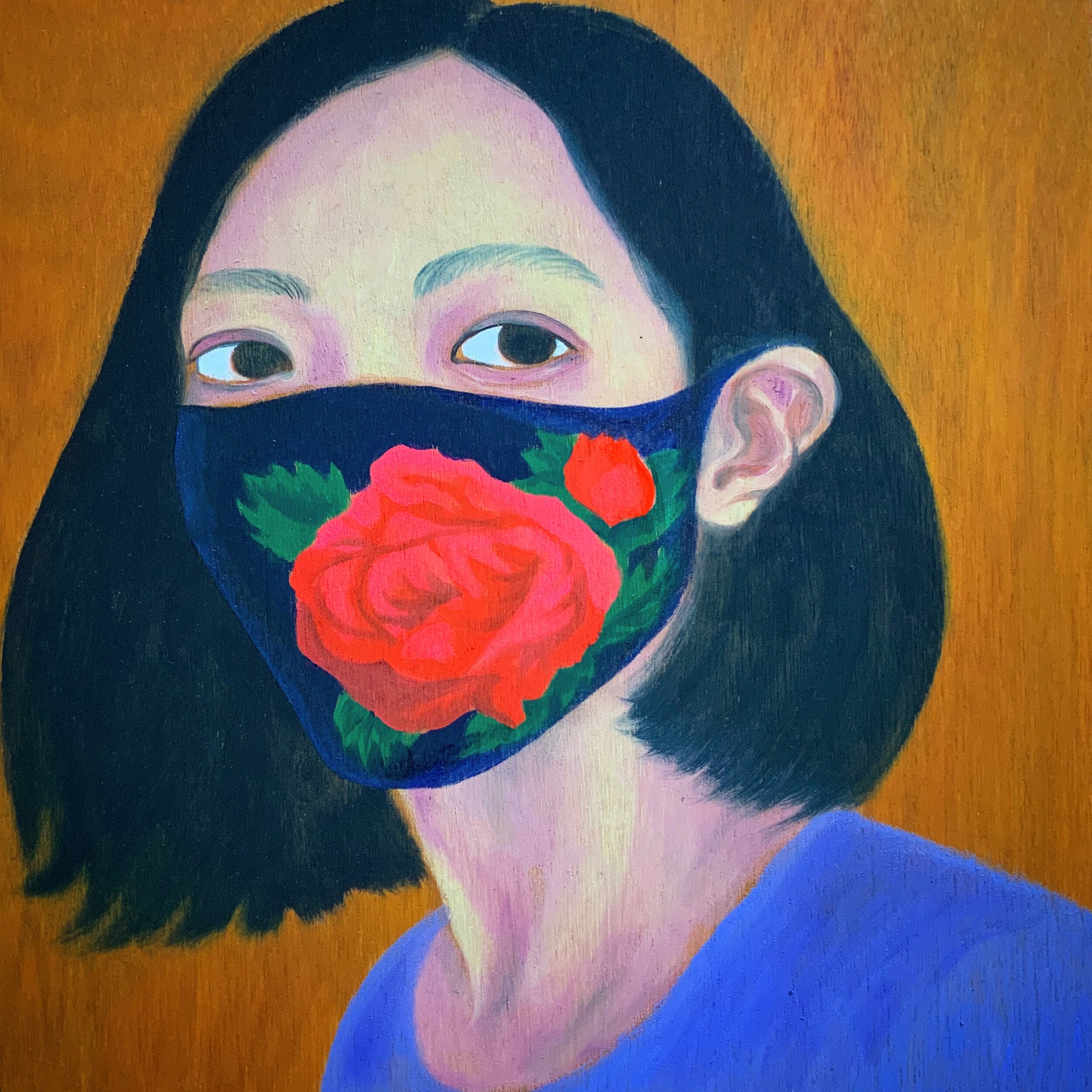   Masking , 2020  Oil on plywood  30 x 30cm 