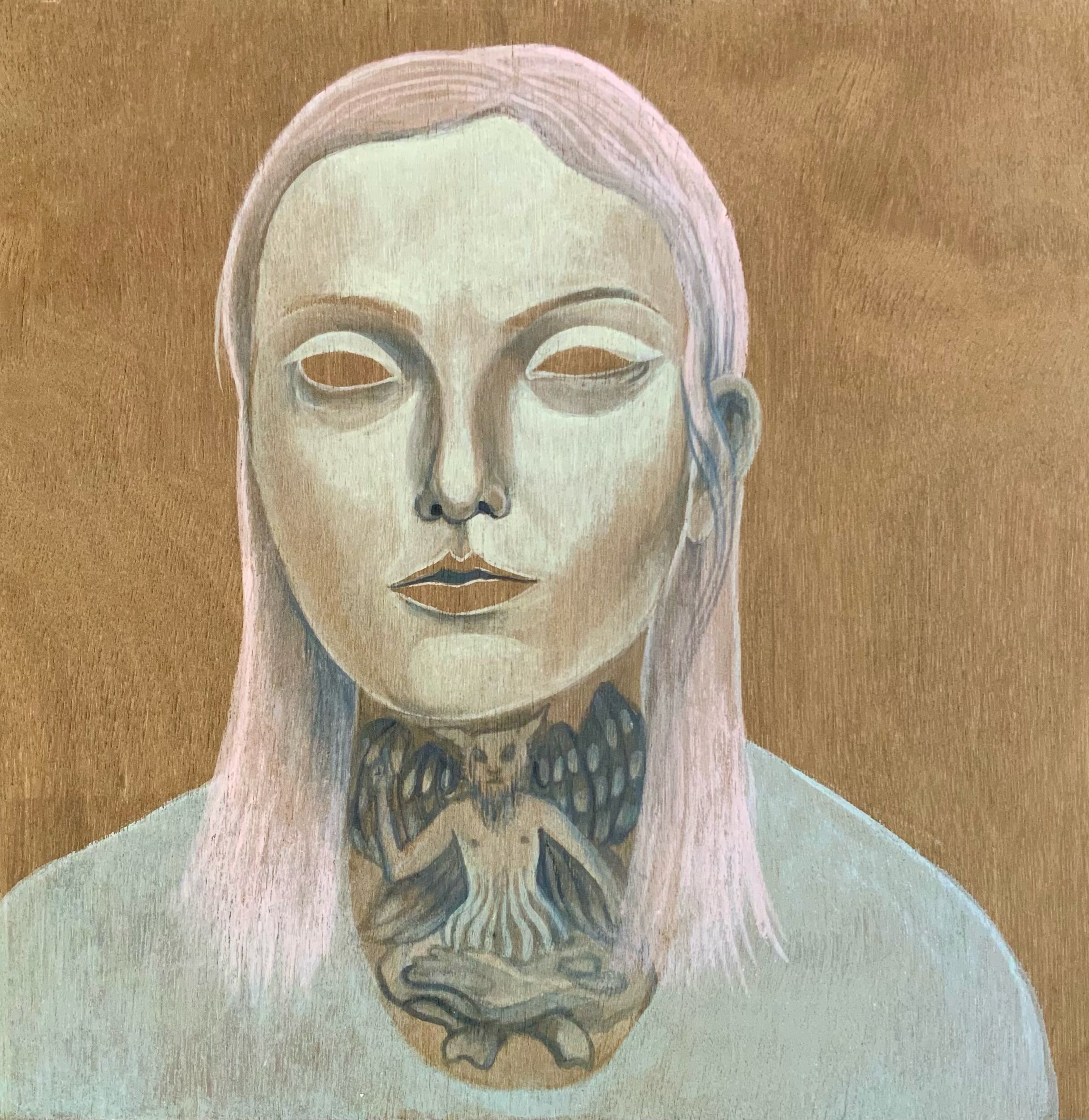   Daisy Coleman , 2020  Gouache on plywood  30 x 30 cm 