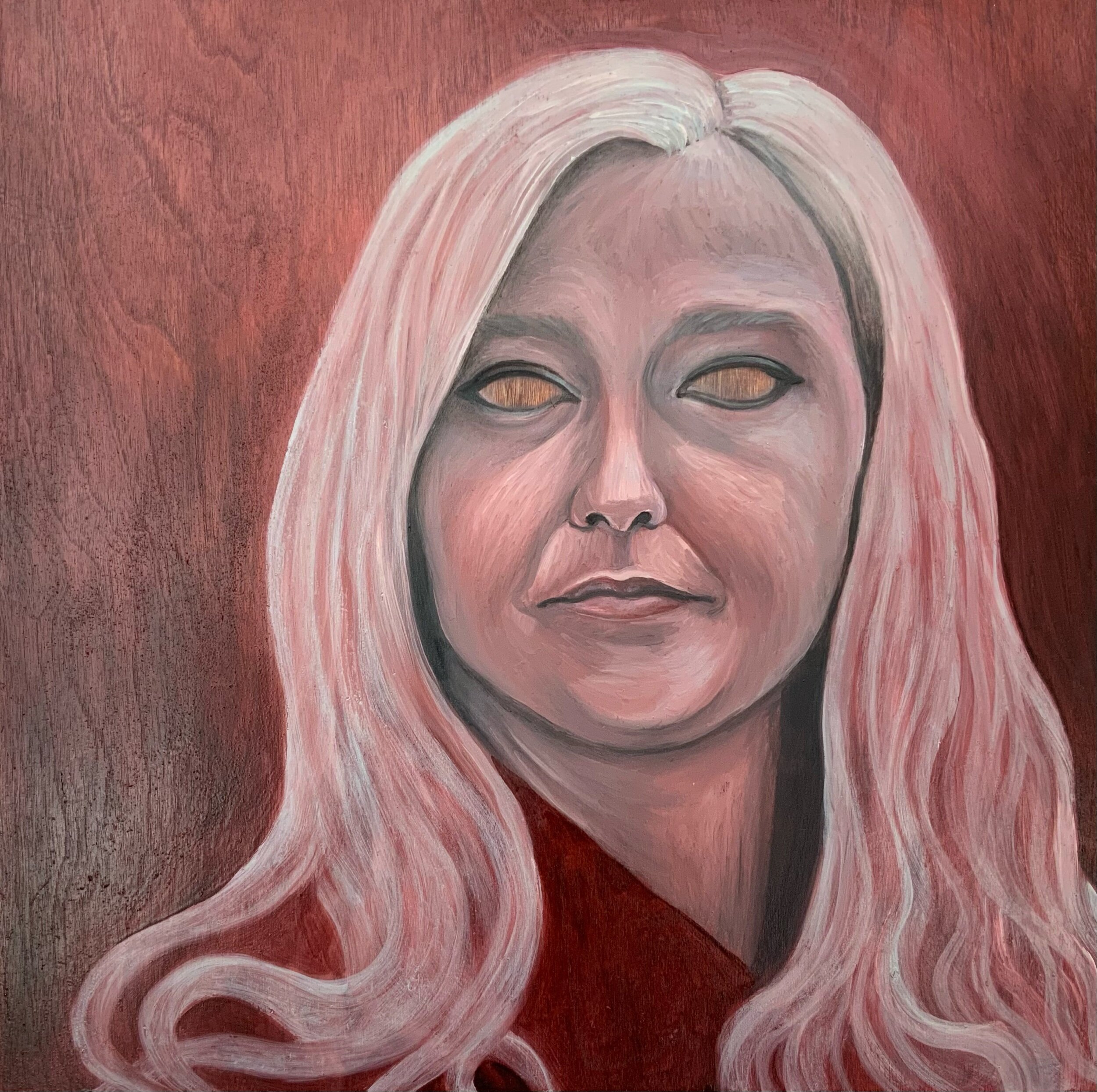   Virginia Giuffre , 2020  Oil on wood  30 x 30 cm 