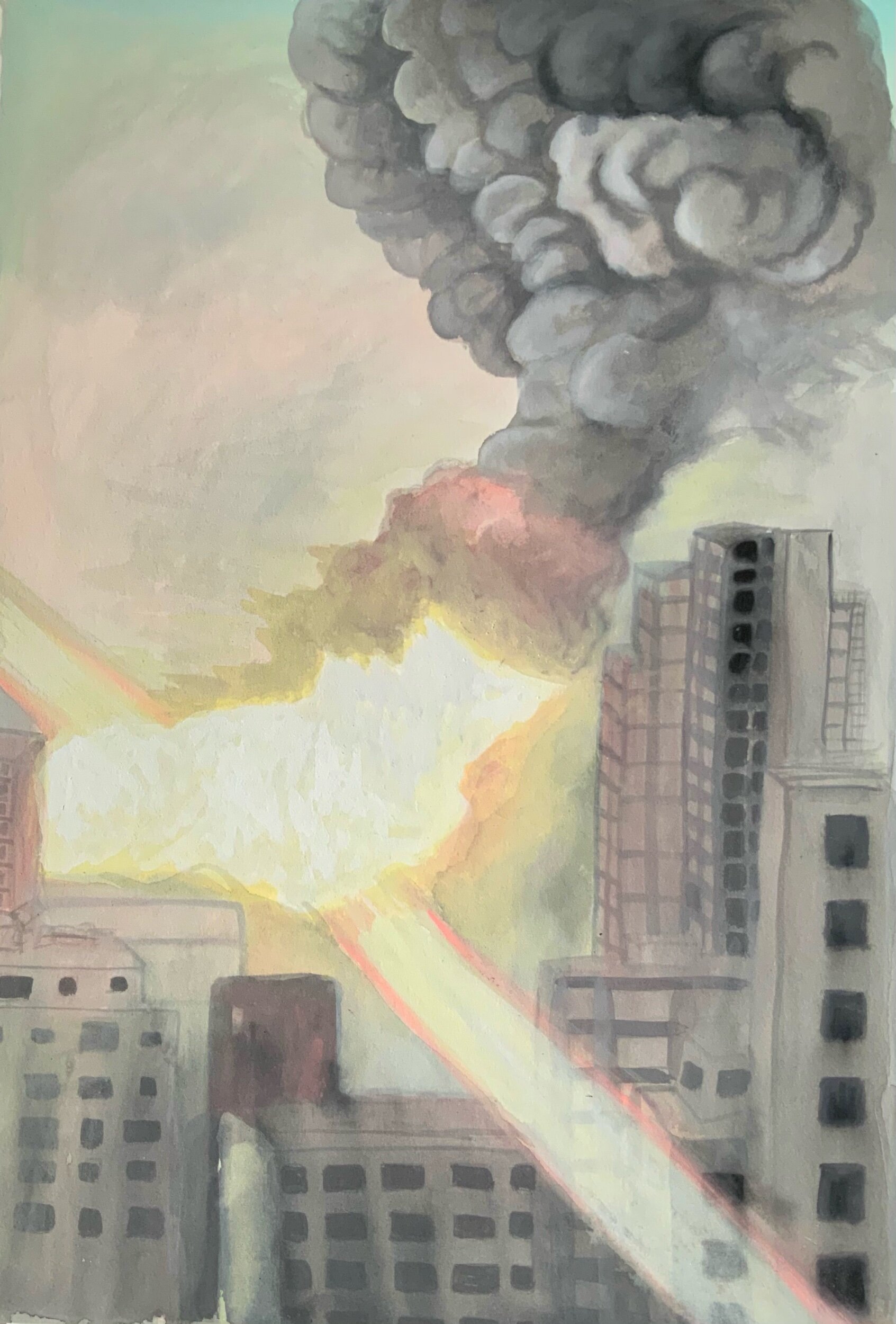   Port explosion , 2020  Gouache on cotton rag  61 x 44 cm 