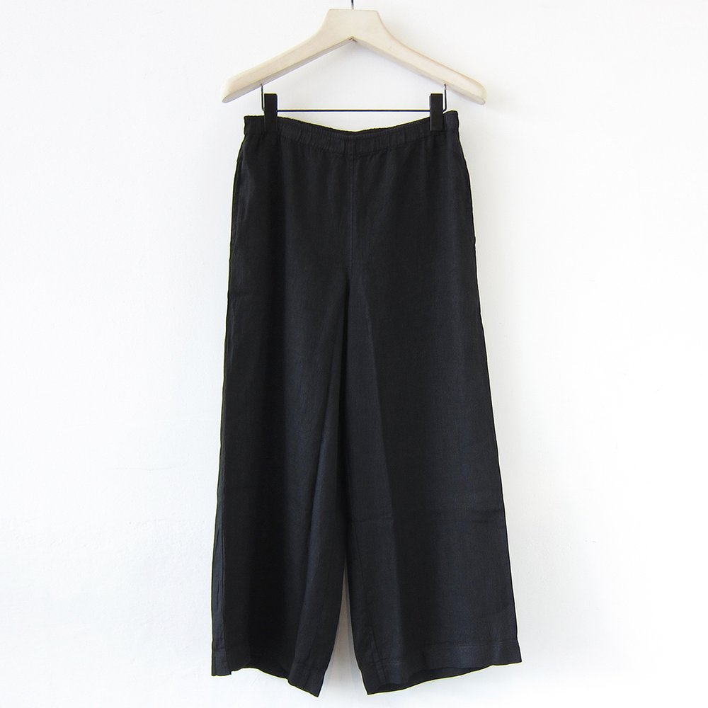 By Basics wide leg linen pant - black — TASK