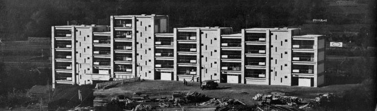 (Japan Architect 1956-57 , pg. 27, photos Y. Ishimoto ) Tonogaya Apartment House