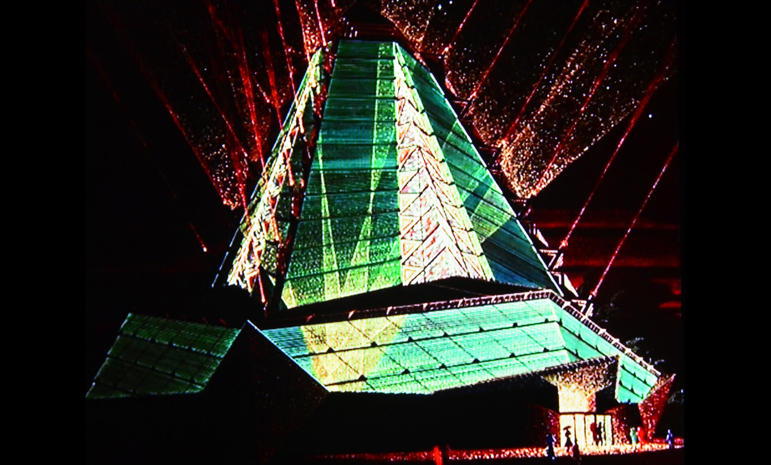 Visualization of existing interior showing translucent skylights