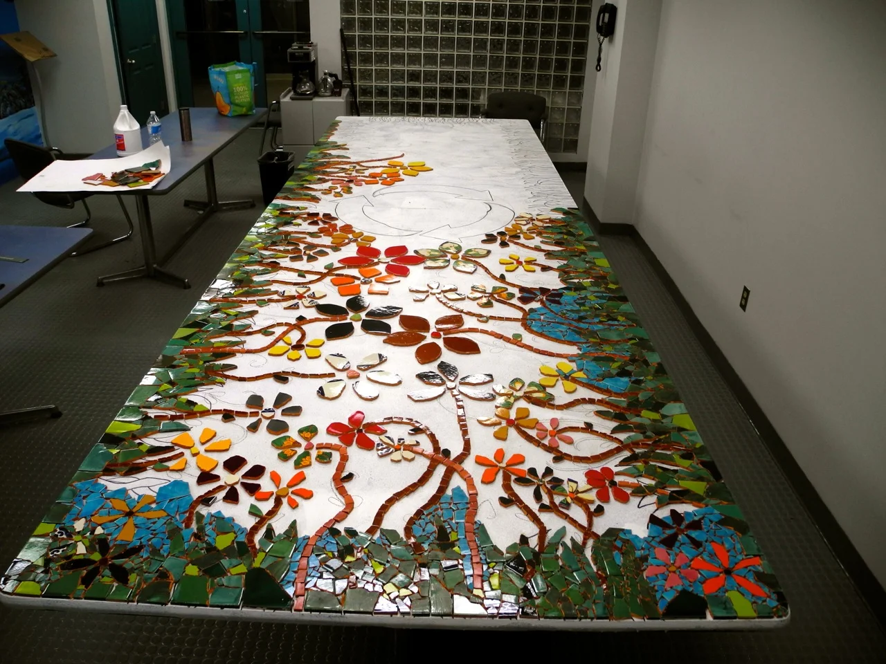 Mosaic work in progress. 1/20/14.