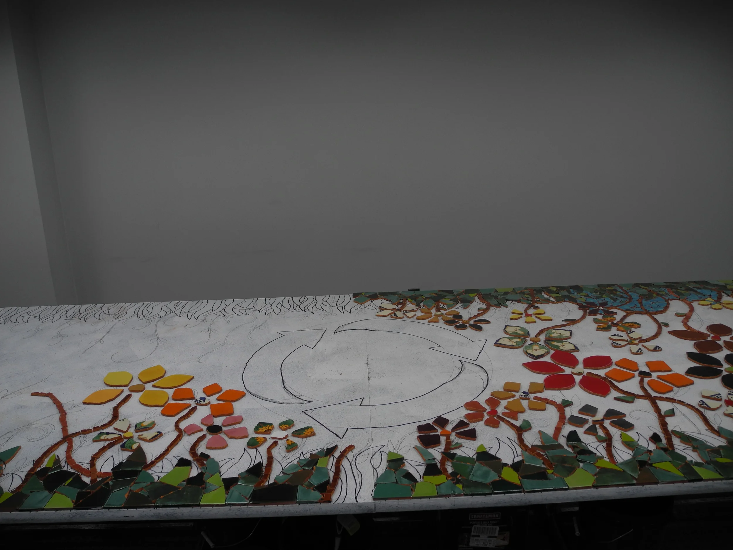 Mosaic work in progress. 1/20/14. 