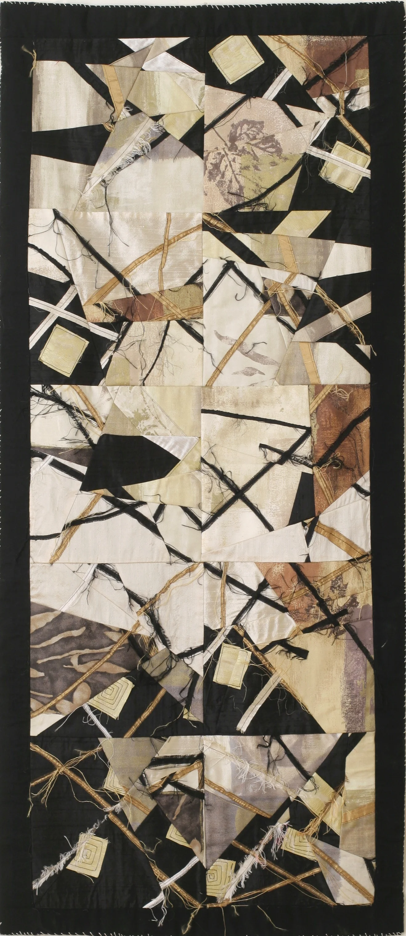 "First Winter in Beacon:" Salvaged upholstery fabric and silk by Shelita Birchett Benash, 2004.