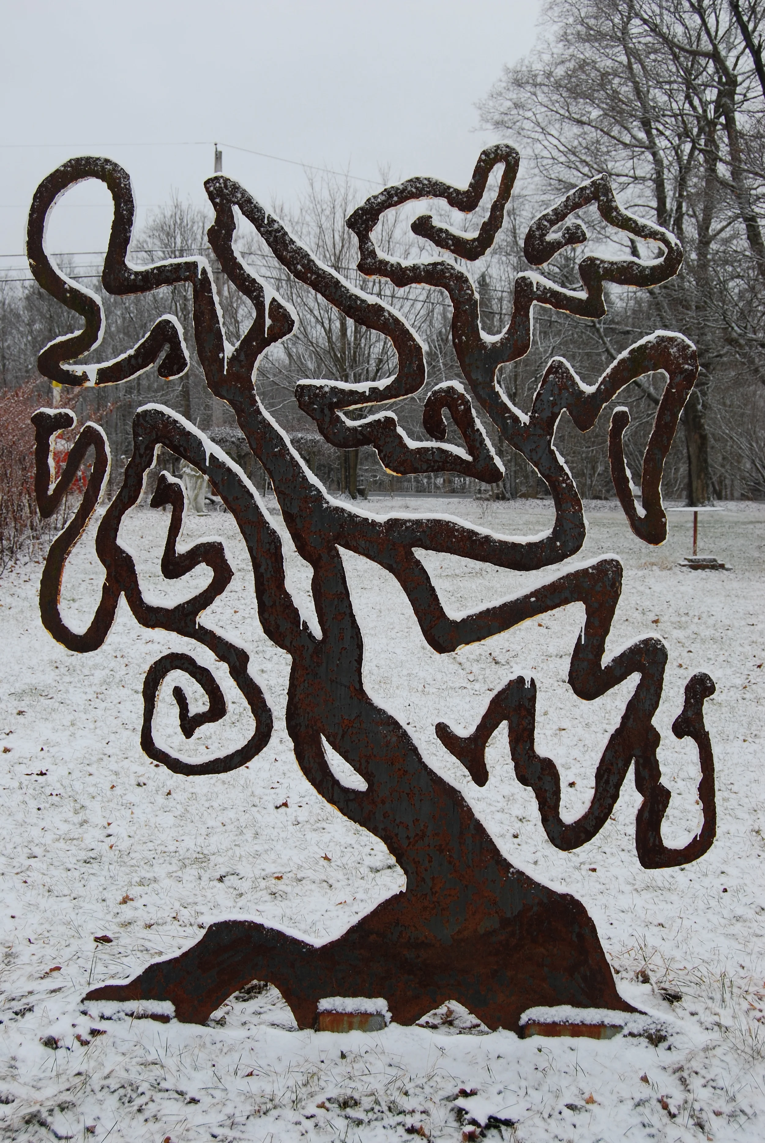 Torch Cut Road Plate Steel Sculpture by Richard Benash