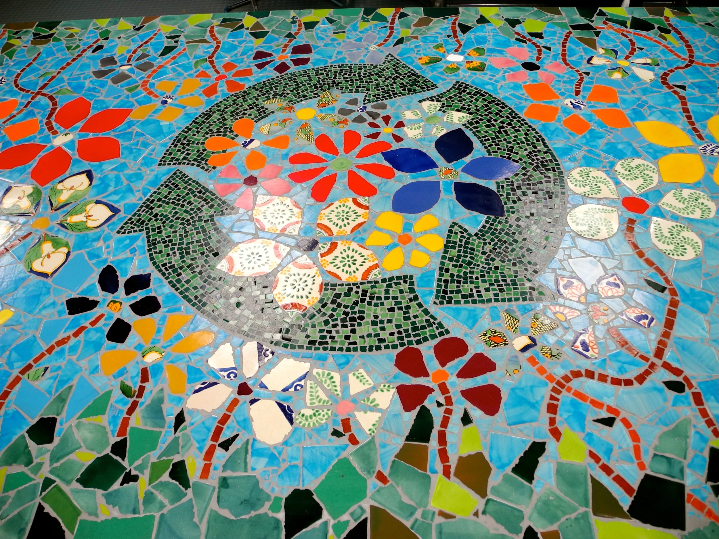 The mosaic grout will cure for 5 days, then onto sealing.